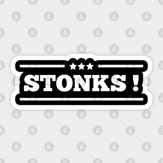 Stonks ! (Dark) Sticker by Trader Shirts